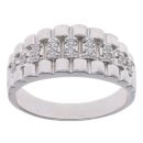 Silver Cubic Zirconia Signet Ring by Icesia