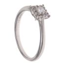 9ct White Gold 0.24ct Princess and Brilliant Cut Diamond Cluster Ring
