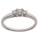 18ct White Gold 0.30ct Brilliant Cut Diamond Trilogy Ring