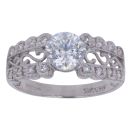 14ct White Gold Cubic Zirconia Single Stone Ring