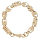 9ct Yellow Gold Stars and Bars Bracelet 7.5"