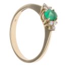 9ct Yellow Gold 0.06ct Diamond and Emerald Ring