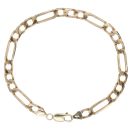 9ct Yellow Gold Figaro Bracelet 9"