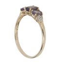 9ct Yellow Gold 0.05ct Diamond and Iolite Three Stone Ring