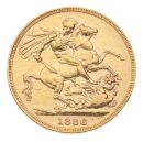 1886 Victoria Young Head Australia Full Sovereign Coin