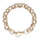 9ct Yellow Gold Patterned and Plain Belcher Bracelet 8.5"