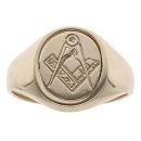 9ct Yellow Gold Spinning Masonic Signet Ring