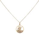 9ct Yellow Gold St George Pendant and Curb Chain 20"