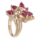 14ct Yellow Gold 0.15ct Diamond And Ruby Fancy Ring