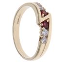 9ct Yellow Gold Cubic Zirconia and Garnet Half Eternity Ring