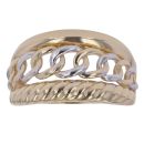 14ct Yellow and White Gold Curb Link Ring