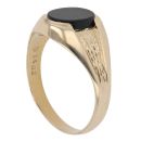 9ct Yellow Gold Onyx Patterned Signet Ring