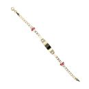 14ct Yellow Gold Enamel Butterflies 5.5" ID Bracelet