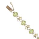 9ct Yellow Gold Peridot Fancy Bracelet 7"