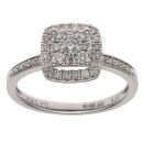 9ct White Gold 0.40ct Brilliant Cut Diamond Cluster Ring