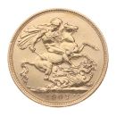 1907 Edward VII Large Head Australia Full Sovereign Coin