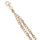 9ct Yellow And White Gold Wave Curb Two Row Bracelet 7.5"