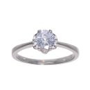 Sterling Silver Cubic Zirconia Single Stone Ring by Icesia