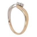 18ct Yellow and White Gold 0.15ct Diamond Two Stone Ring