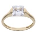 14ct Yellow Gold Cubic Zirconia Single Stone Ring