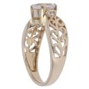 9ct Yellow Gold Cubic Zirconia Three Stone Crossover Ring