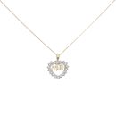 9ct Yellow Gold Cubic Zirconia MUM Pendant and Chain 18"