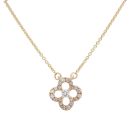 9ct Yellow Gold 0.35ct Diamond Quatrefoil Pendant and Integral Chain 16" by Anya Belle