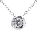9ct White Gold 0.30ct Diamond Solitaire Pendant and Chain 18"