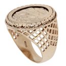 9ct Yellow Gold Patterned St George Ring