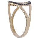 14ct Yellow Gold Black Cubic Zirconia Our Lady Disc Ring