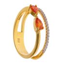 22ct Yellow Gold Orange and White Cubic Zirconia Duo Ring