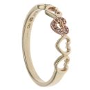 9ct Yellow and Rose Gold Clogau 0.05ct Diamond Heart Ring