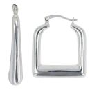 Silver Square Handbag Hoop Earrings By Icesia