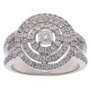 9ct White Gold 1.25ct Brilliant Cut Diamond Cluster Ring