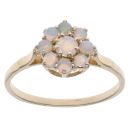 9ct Yellow Gold Opal Cluster Ring