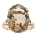 9ct Yellow Gold Smoky Quartz Single Stone Ring