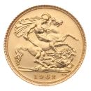 1982 Elizabeth II Decimal Portrait UK Half Sovereign Coin