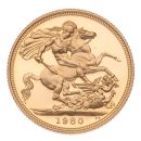 1980 Elizabeth II Decimal Portrait Llantrisant UK Full Sovereign Coin