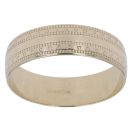9ct Yellow Gold Patterned Wedding Band 6.49mm