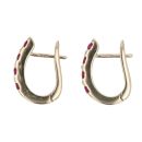 9ct Yellow Gold 0.03ct Diamond and Ruby Hoop Earrings
