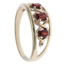 9ct Yellow Gold Garnet Three Stone Ring