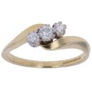 18ct Yellow Gold 0.33ct Brilliant Cut Diamond Trilogy Ring