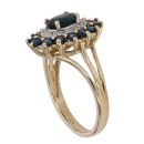 9ct Yellow Gold 0.08ct Diamond and Sapphire Cluster Ring