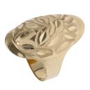14ct Yellow Gold Leaf Patterned Fancy Ring
