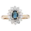 9ct Yellow Gold 0.52cts Diamond And Sapphire Ring