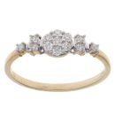 9ct Yellow Gold 0.25ct Brilliant Cut Diamond Cluster Ring