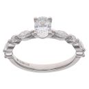 18ct White Gold 0.65ct Oval, Marquise and Brilliant Cut Lab Grown Diamond Solitaire Ring