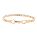 9ct Yellow and White Gold Patterned Hook Hinged Bangle