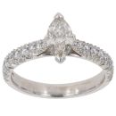 Platinum 0.75ct Marquise And Brilliant Cut Diamond Solitaire Ring