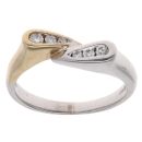 9ct Yellow And White Gold 0.20ct Brilliant Cut Diamond Fancy Ring
